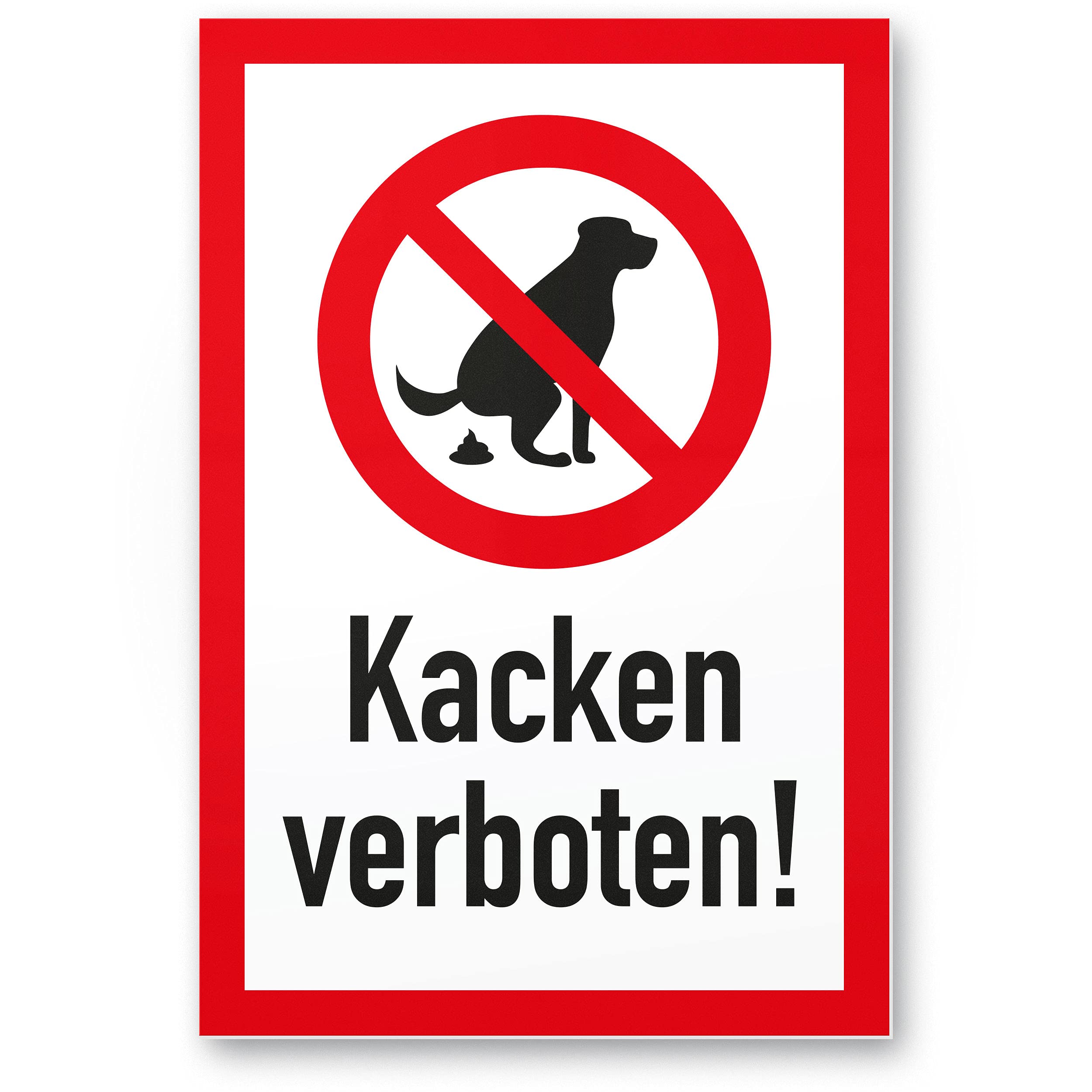 Komma Security Dog Sign Kacken Verboten – Meadow Sign Dogs Kacken verbotsschild Prohibition Sign Prohibition Dog Toilet Dog Poop Dog Pile