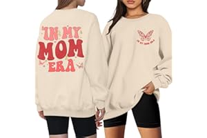 DUTUT in My Mom Era Sweatshirt Women Oversized Mama Sweatshirts Mom Shirt Maternity Long Sleeve Shirt