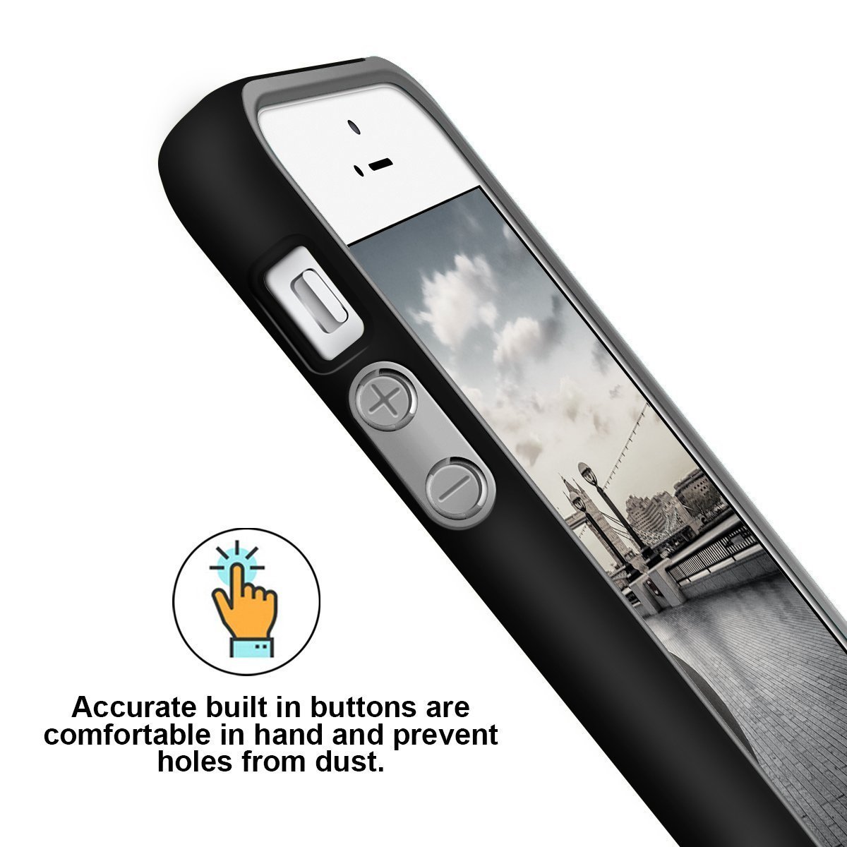 iPhone 5s / 5 / SE Case, LoHi Apple iPhone 5S Case [Dual Protection] Anti-Scratch Shockproof Bumper Case - Grey