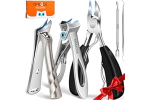 DRMODE Toenail Clippers for Seniors Thick Toenails, Large Toe Nail Clippers for Men Thick Nails with Wide Opening, Sharp Heavy Duty Ingrown Toenail Clippers Nail Cutter Long Handle with Slanted Blade
