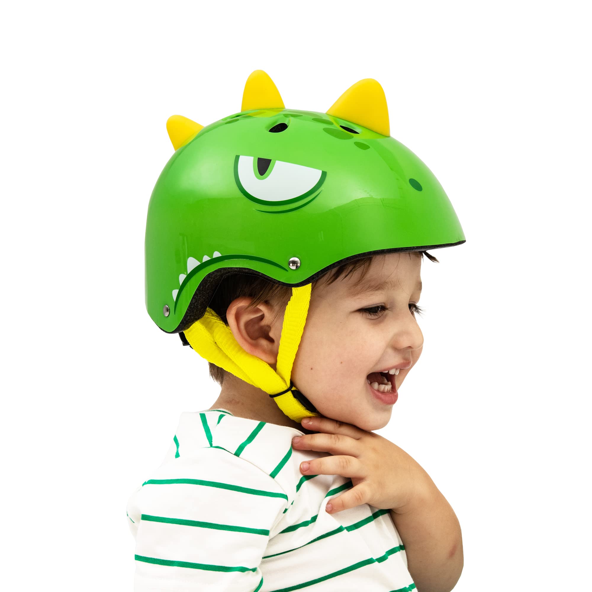 Kids Bike Helmet Toddler to Youth Sizes for Boys Girls Dinosaur Helmet Blue Green Dino Helmets for Multi-Sport