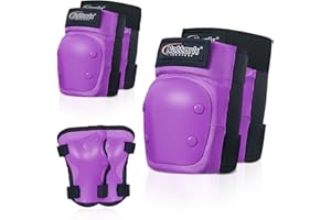 MammyGol Girls Knee Pads Elbow Pads Wrist Guards set 6 in 1 for Kids Ages 3-9 -Boys Knee Pads Protection Gear for Roller Skates Bike Cycling Skateboard Scooter(Purple)