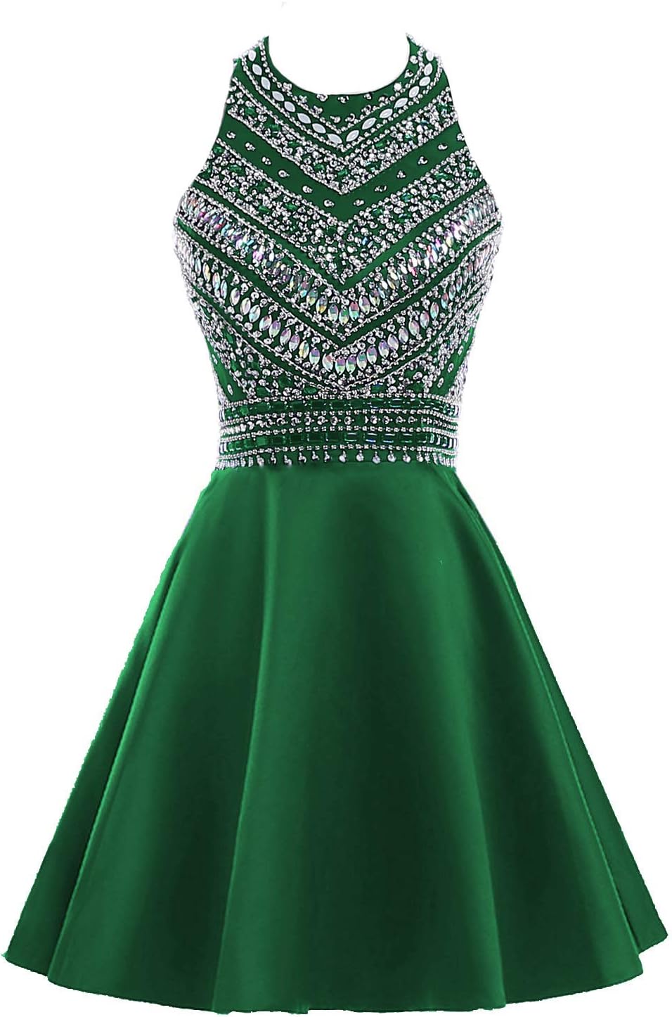 HEIMO Women's Sparkly Beaded Homecoming Dresses Sequined Prom Gowns Short H212