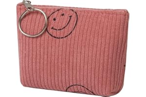 GARDSELL Cute Corduroy Change Coin Purse Small Pouch Bag Wallet by Coin Purses Pouches Coin Purse Pouch Change Purse With Zipper for Women (Brown)