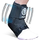 Jupiter Ankle Brace for men and women, with dual springs on each side and made of Neoprene. Supports Achilles, aids sprain recovery. Ideal for sports like running, basketball and cycling.(Black XXL)