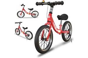 GASLIKE 14/16 Inch Balance Bike for 3 4 5 6 7 8 Year Old Boys and Girls, No Pedal Training Bicycle with Brakes and Kickstand, Adjustable Seat Height, Air Tires, Gift for Outdoor Sports