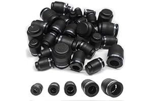 ATMLCOER 30PCS Pneumatic Cap Style Plug Fitting, Push-to-Connect Air Line Fitting Plug for 5/32 1/4 5/16 3/8 1/2 Tube