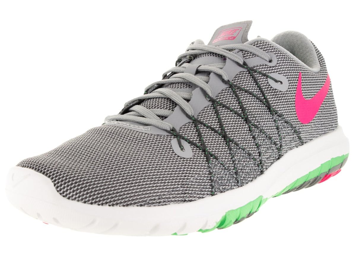 Buy Nike Women S Flex Fury 2 Wolf Grey Hyper Pink Vltg Grn Drk Running Shoe 7 5 Women Us At Amazon In