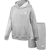 New Balance Boys Shorts Set - 2 Piece Athletic Performance Fleece Hoodie Sweatshirt and Sweat Shorts Sweatsuit Set for Boys