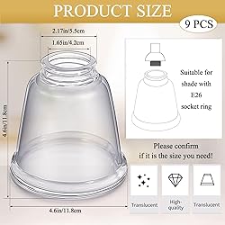 Retisee 9 Pcs Ceiling Fan Light Covers, Clear