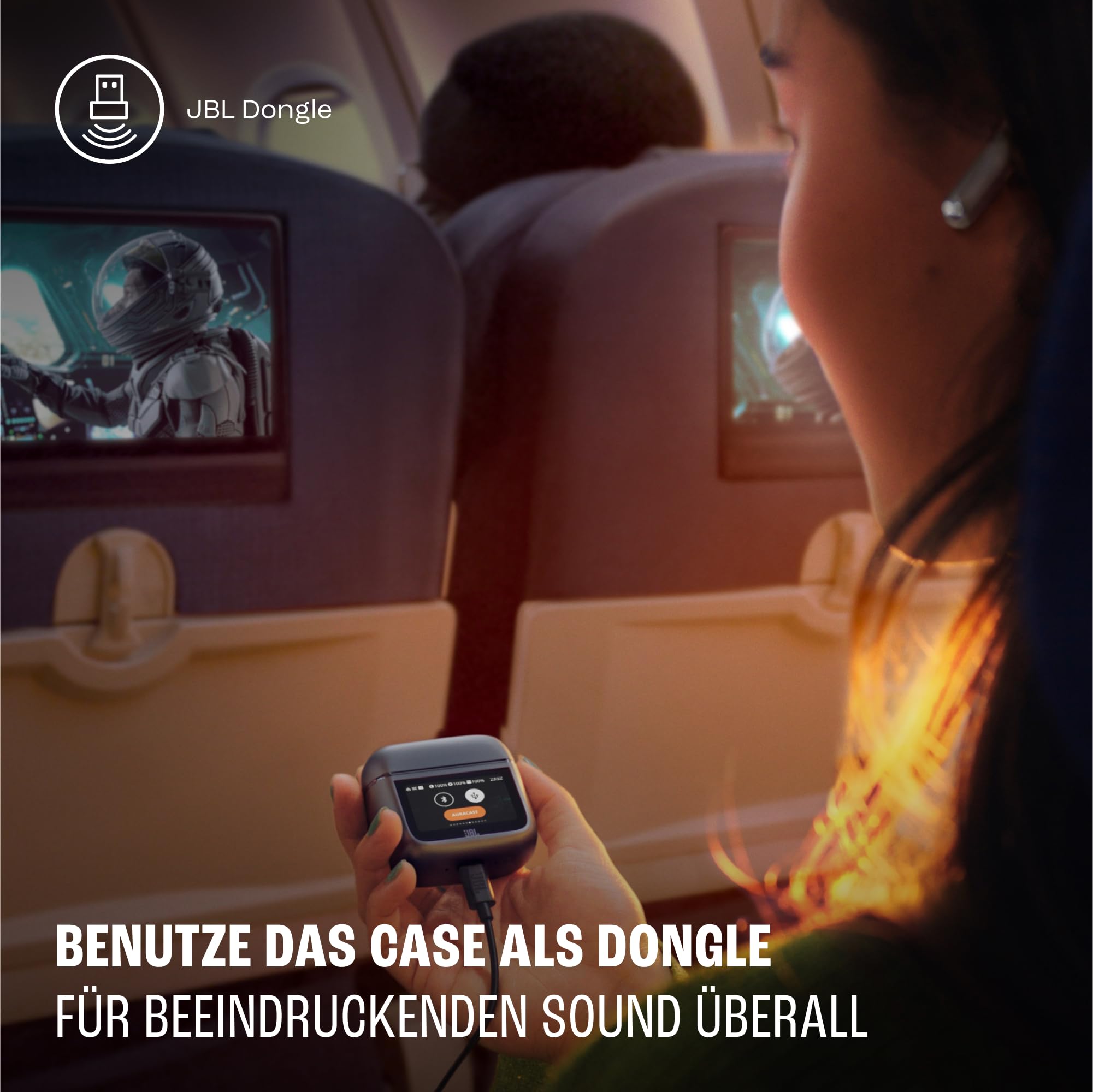 JBL Tour Pro 3, True Wireless Bluetooth-Kopfhörer mit intelligenter Ladebox, 40 h Akkulaufzeit, True Adaptive Noise Cancelling 2.0 und JBL Spatial 360 Sound mit Head Tracking, Schwarz 3