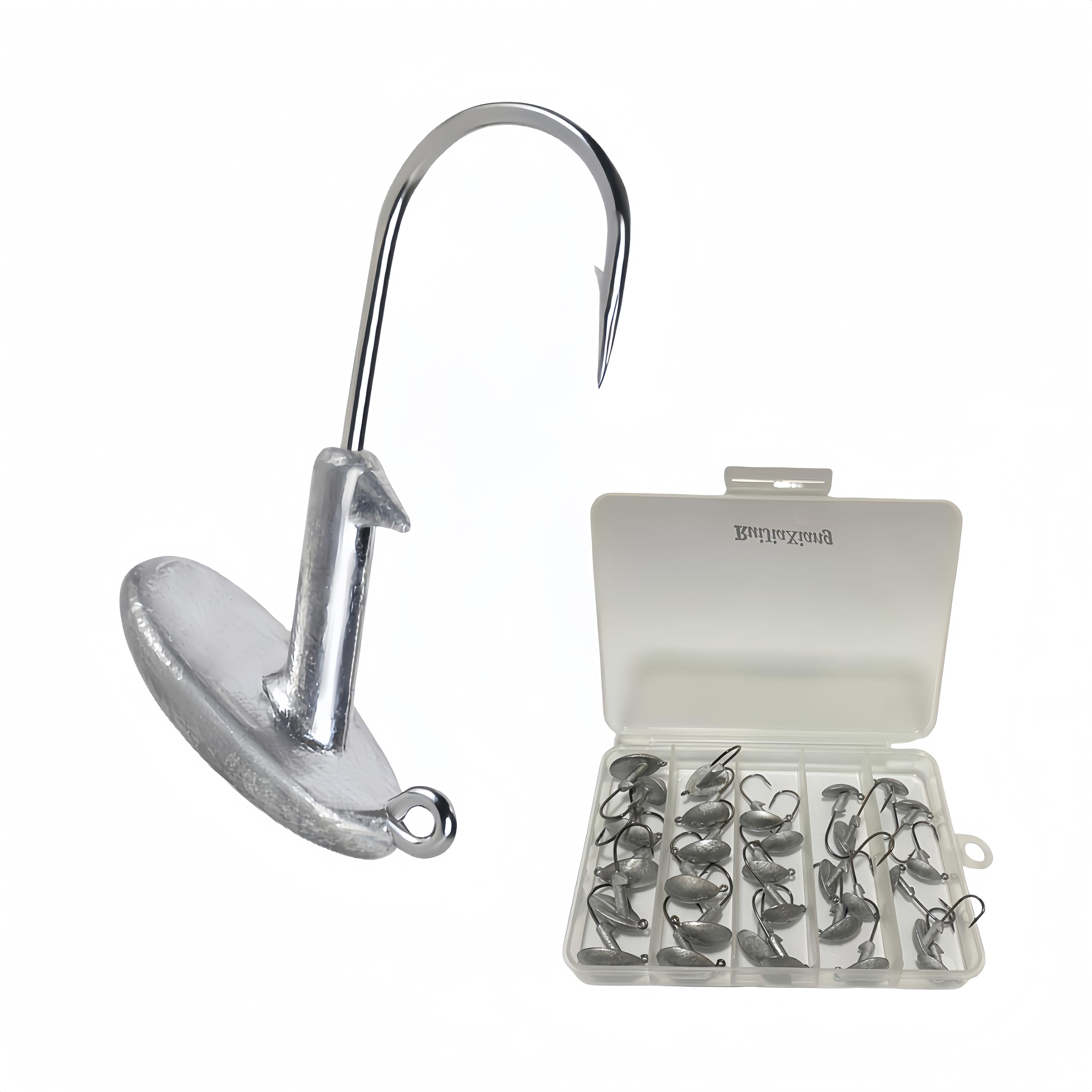RuiJiaXiang jig heads fishing hooks kit soft bait hooks 3.5g 5g 7g 10g 14g Include Plastic Fishing tackle box Fishing for Freshwater Saltwater (3.5g-14g 30pcs)