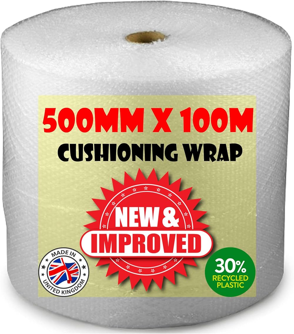 Pluto Packaging Bubble Wrap Roll 500mm x 100m Small Bubbles