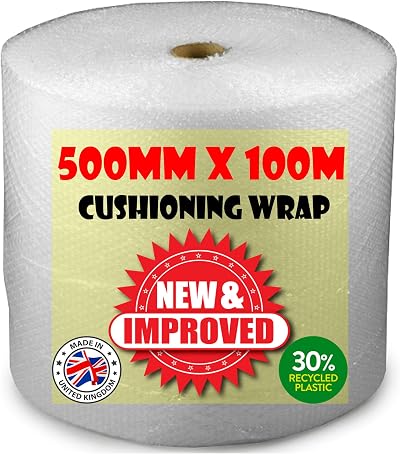 Pluto Packaging Bubble Wrap Roll 500mm x 100m Small Bubbles