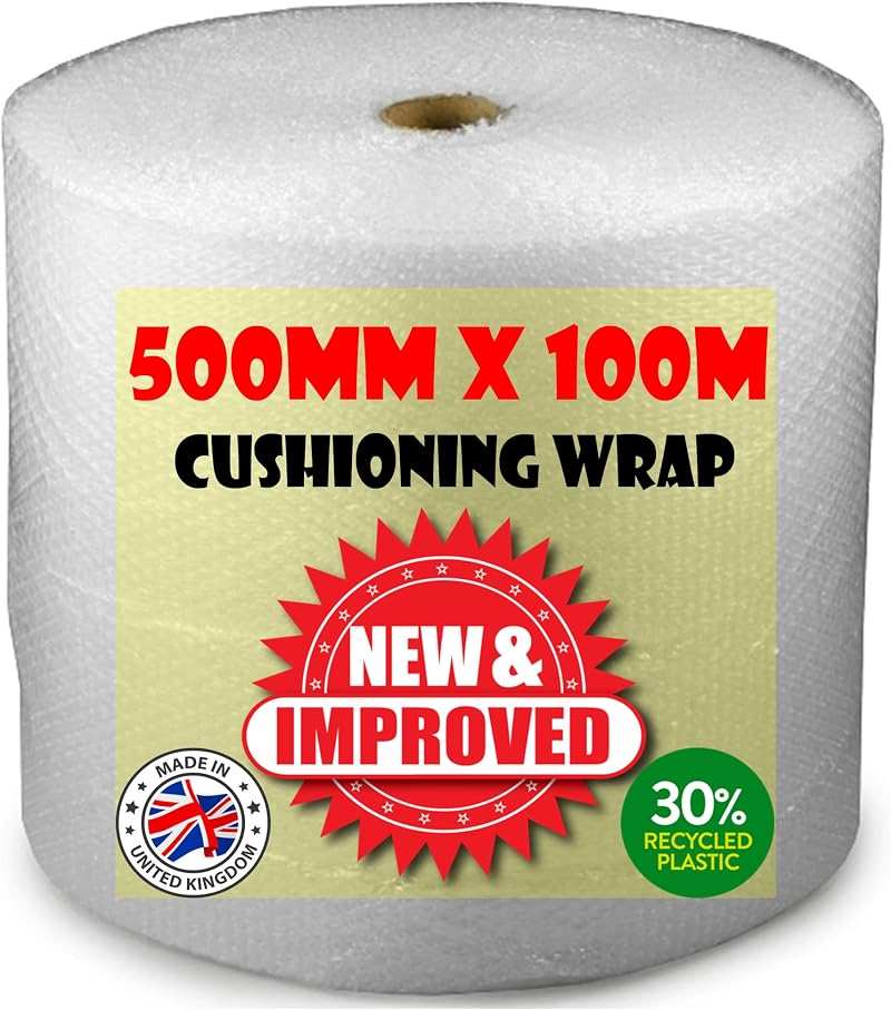 Pluto Packaging Bubble Wrap Roll 500mm x 100m Small Bubbles