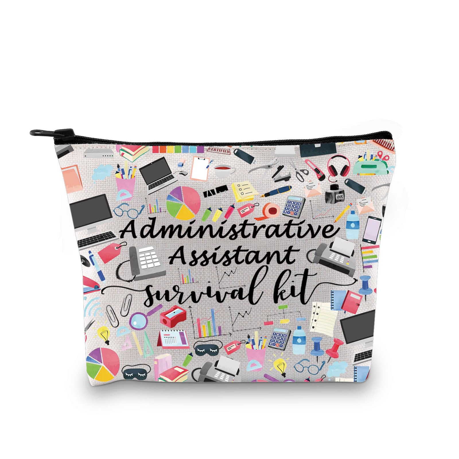 Administrative Assistant Survival Kit Secretary Gift Travel Accessories Toiletry Bag Makeup Bag (Survival Admin Assistant Bag EU)