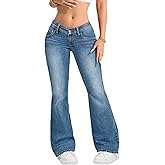LuminBlaze Strech Low Rise Jeans for Woman Elastic Vintage Flare Denim Jeans