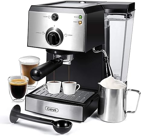 Amazon Com Gevi Espresso Machines 15 Bar Fast Heating Cappuccino Coffee Maker With Foaming Milk Frother Wand For Espresso Latte Machiato 1 25l Removable Water Tank Double Temperature Control System 1350w Kitchen Dining