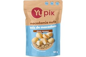 Yupik Macadamia Nuts, Large Pieces, 185 g, Gluten-Free, Kosher, Raw, Shelled, Unsalted, Healthy Snacks, Creamy Taste