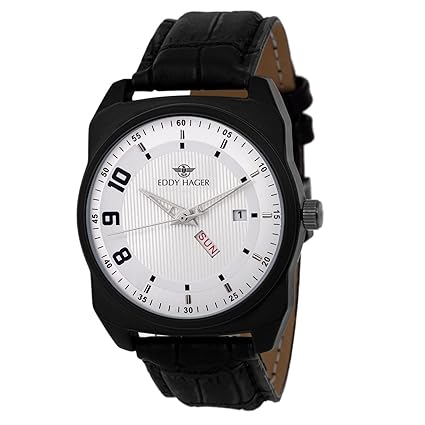 White Day and Date Mens Watch EH-103-BK