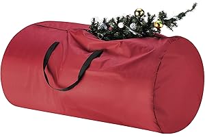Christmas Tree Storage Bag - Oxford Canvas Holder with Zipper and Handle for 12-Foot Artificial Tree, Garlands, or Inflatables by Tiny Tim Totes (Red)
