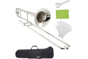 FANCIHABOR Professional Bb Alto Trombone for Beginners & Students, Accurate tone and Penetraing Sound, Nickel-Plated Brass Instrument with Hard Case, Mouthpiece, Cloth, Gloves