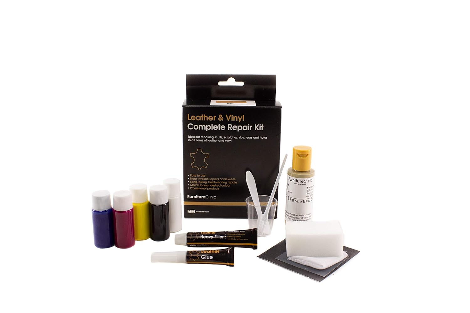 Furniture Clinic Complete Leather Repair Kit Red 12 Colour