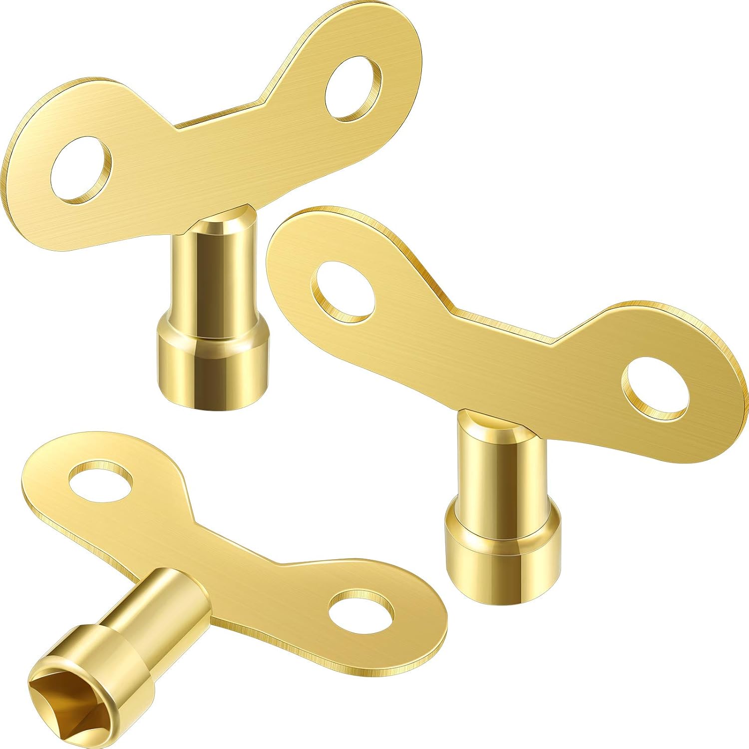 Brass Radiator Keys Removable Radiator Key Valve Radiator Bleed Keys for Lock and Open Faucet (3