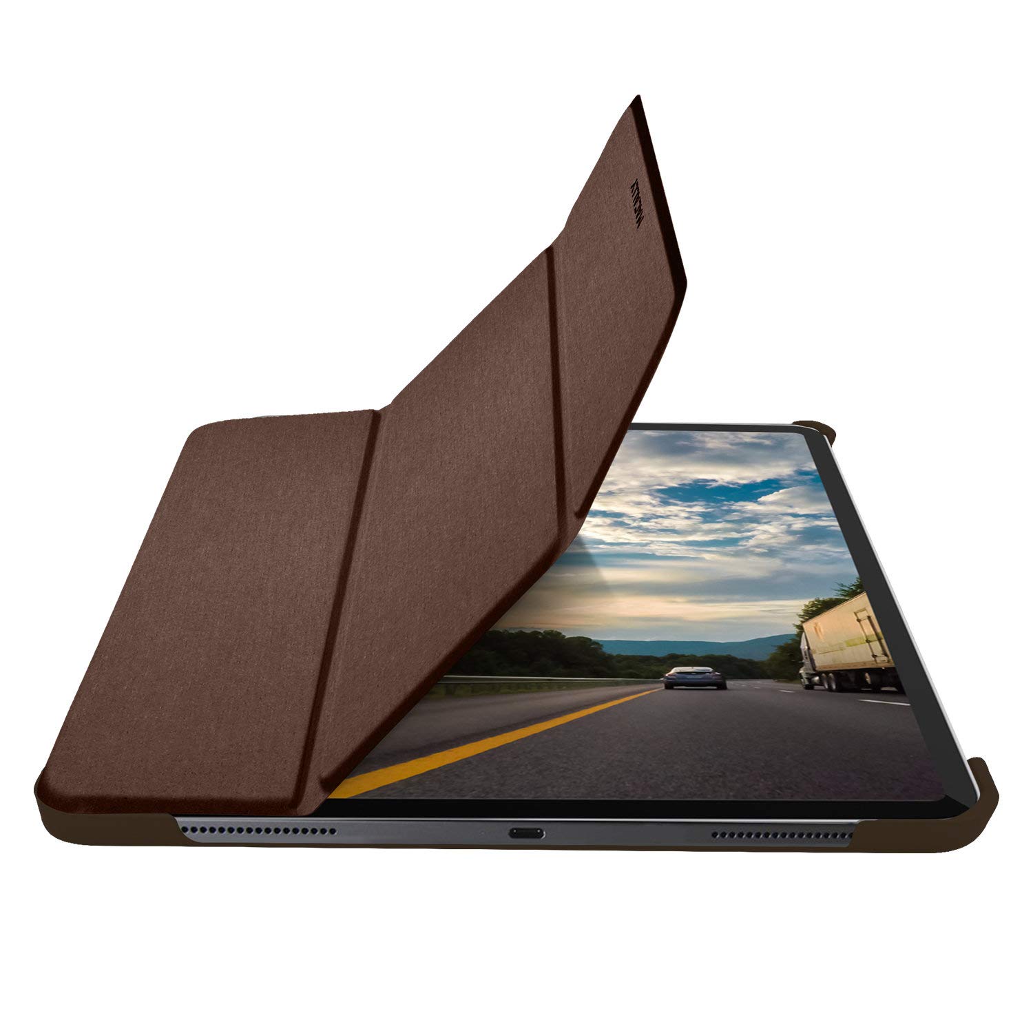 Macally BOOKSTAND PRO 4L, case and stand for Apple iPad Pro 12.9" (2020)", brown