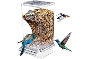 No Mess Automatic Bird Feeder,Transparent Bird Food Container Cage,Acrylic Food Container Parakeet Water Dispenser Cage,Acces