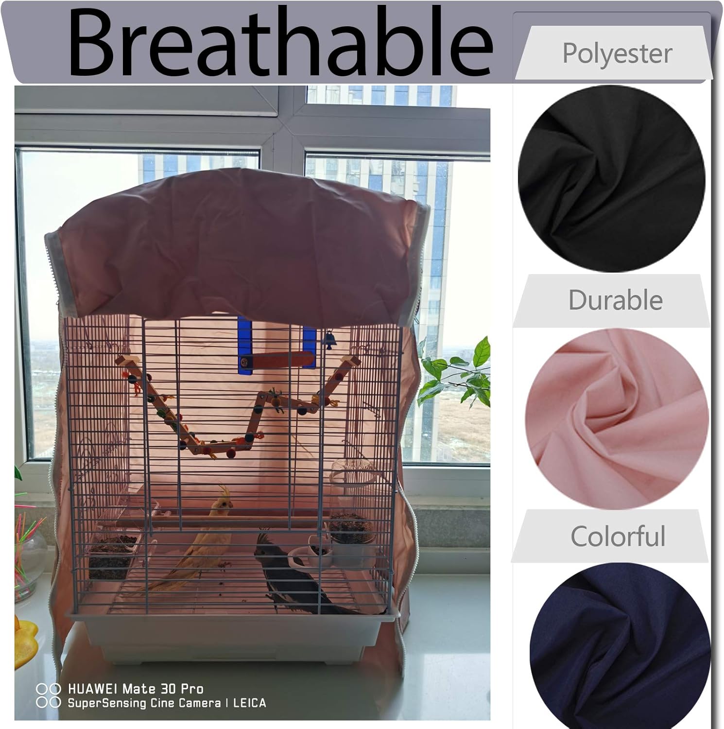 Bonaweite Birdcage Cover Parrot Cage Cover Shade Pet Universal Blackout Windproof Light-Proof Sleep Reduces Distractions Night Accessories Cloth Without Cage : Kitchen & Dining