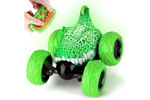 Ocditikl Remote Control Car for Toddlers, Dinosaur Toys RC Stunt Car 360 Degree Rolling Twister with Light, Remote Control Dinosaur Toys Car Vehicles for 3 4 5 6 7 8 Year Old Kids Boys