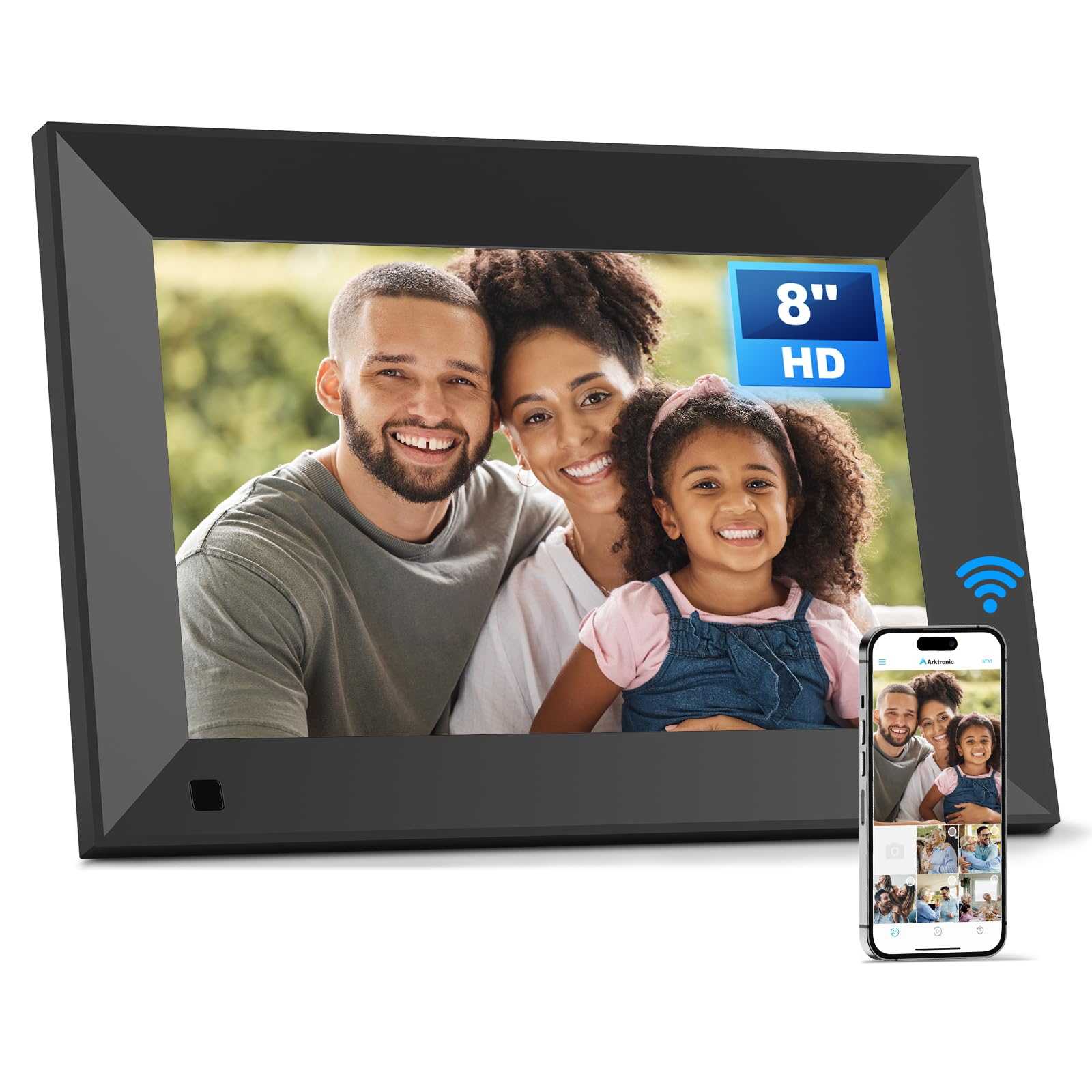 Photo 1 of Arktronic 8 Inch Digital Picture Frame WiFi with Touchscreen,16GB 1280 * 800 HD IPS Digital Photo Frame,Send Photos Directly from Your Phone from Anywhere, Sync Mirror Smartphone Screen,Black