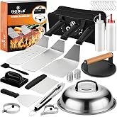 N NOBLE FAMILY 27 PCS Griddle Accessories Kit, Flat Top Grill Accessories Set for Camping, Professional Griddle Spatula Set with Melting Dome, Burger Press for Outdoor BBQ Teppanyaki