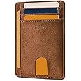 Buffway Slim Minimalist Front Pocket RFID Blocking Leather Wallets for Men and Women