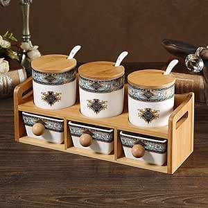 Tarro de vidrio Juego de combinación de cajones de especias para cocina