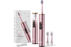 GearOra M23 Travel Electric Toothbrush for Adults, Retractable Portable Sonic Toothbrush, Aluminum Body, 30-Day Battery, Univ