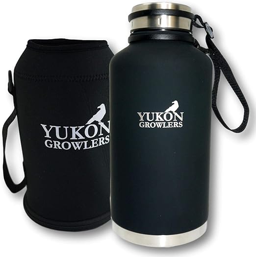 Yukon Growlers Insulated Beer Growler Keep Your Beer Cold and Carbonated for 24 Hours