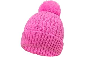 Peninpha Winter Hat for Kids Children, Girls Beanie with Pom Pom, Girls Accessories Knit Beanies Cap Age 7-12