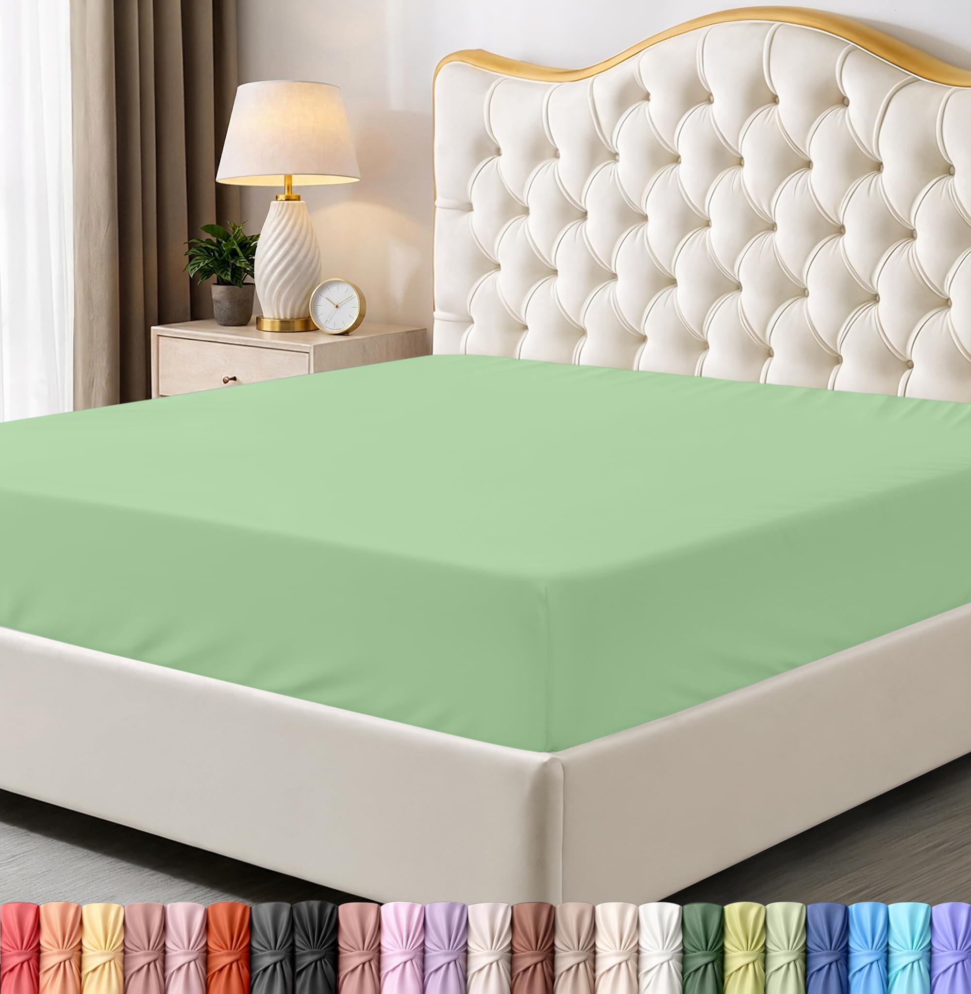 Utopia Bedding King Fitted Sheet - Bottom Sheet - Deep Pocket - Soft Microfiber -Shrinkage and Fade Resistant-Easy Care -1 Fitted Sheet Only (Sage Green)