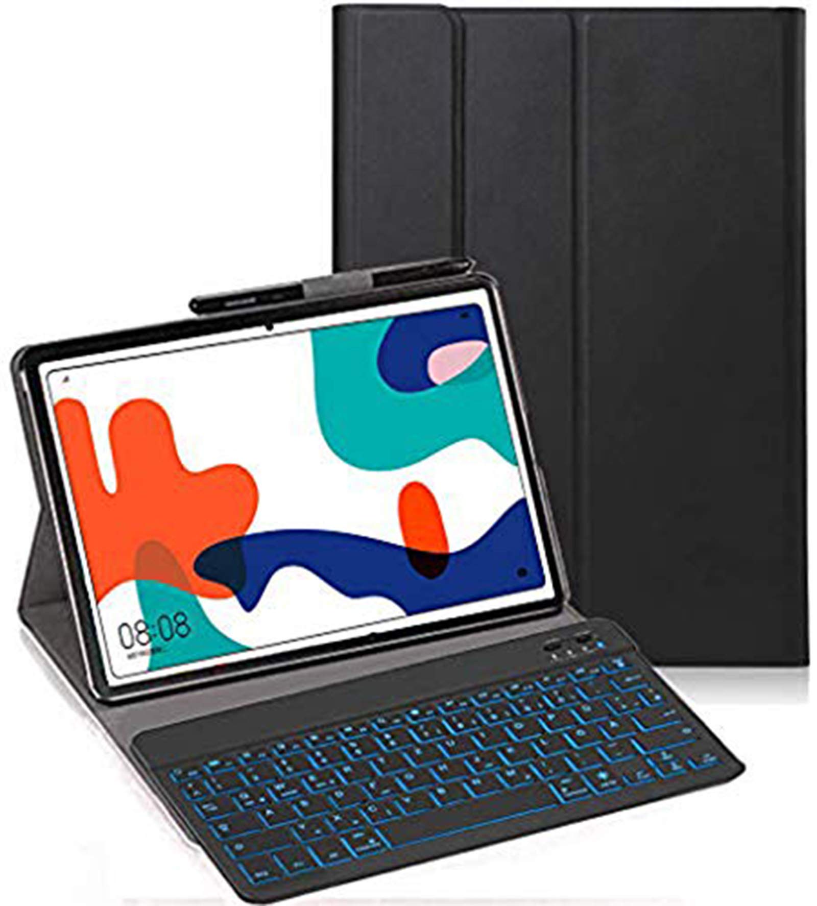 RLTech Keyboard Case for Huawei Matepad 10.4, [Italian Layout] 7 Colors Backlit Wireless Keyboard With Protective Case For Huawei Matepad 10.4, Black