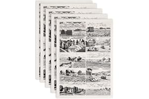 SUPERDANT 4Pcs Farm Underglaze Transfer 20.47x14.57inch Ceramic Decal Pottery Underglaze Decals Black Farm Scene Rice Papers 