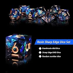 Cttasty DND Dice Set Resin Sharp Edge Dice Set
