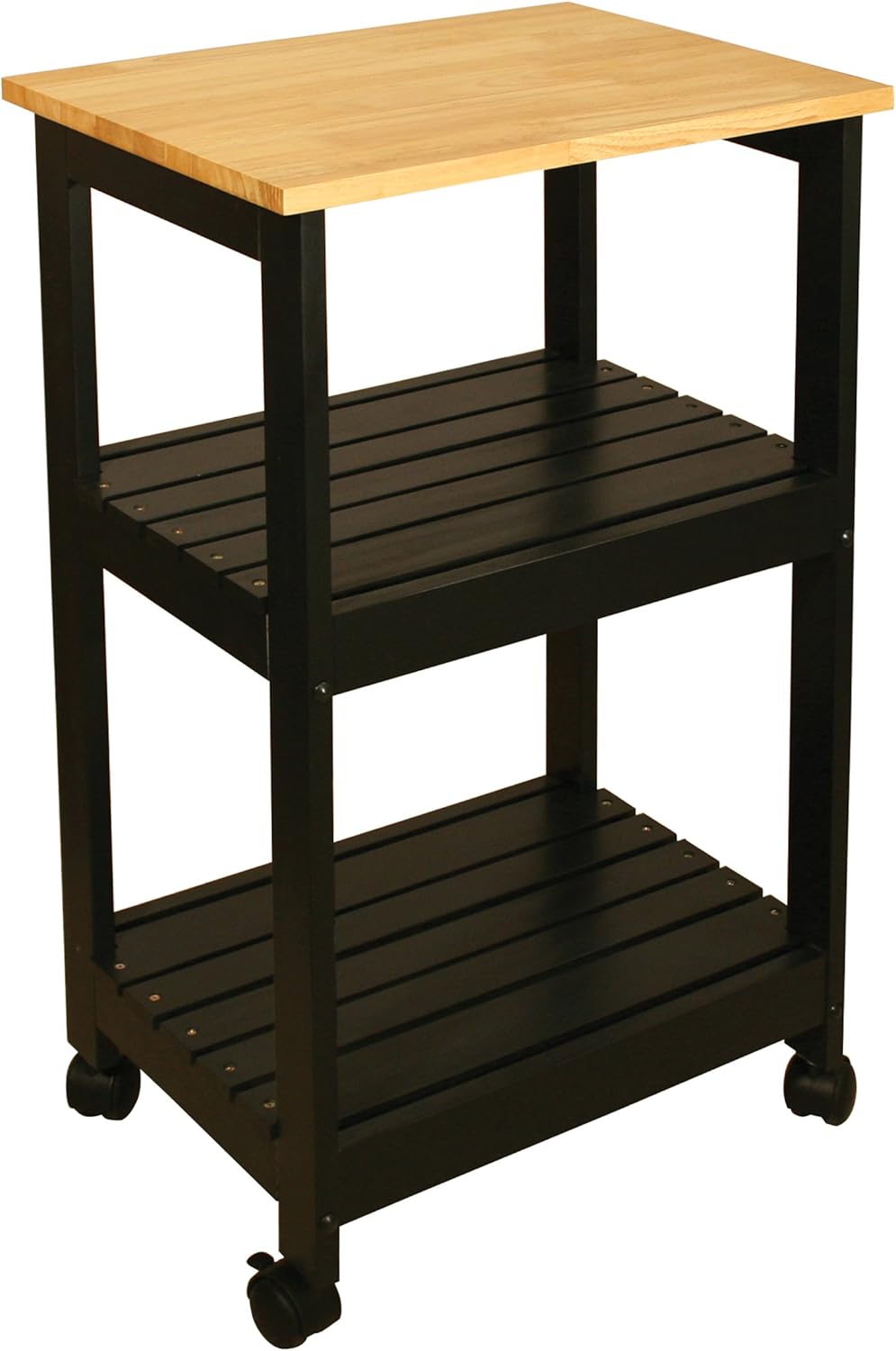 Amazon Com Catskill Craftsmen Utility Kitchen Cart Black Base Natural Top Kitchen Islands Carts