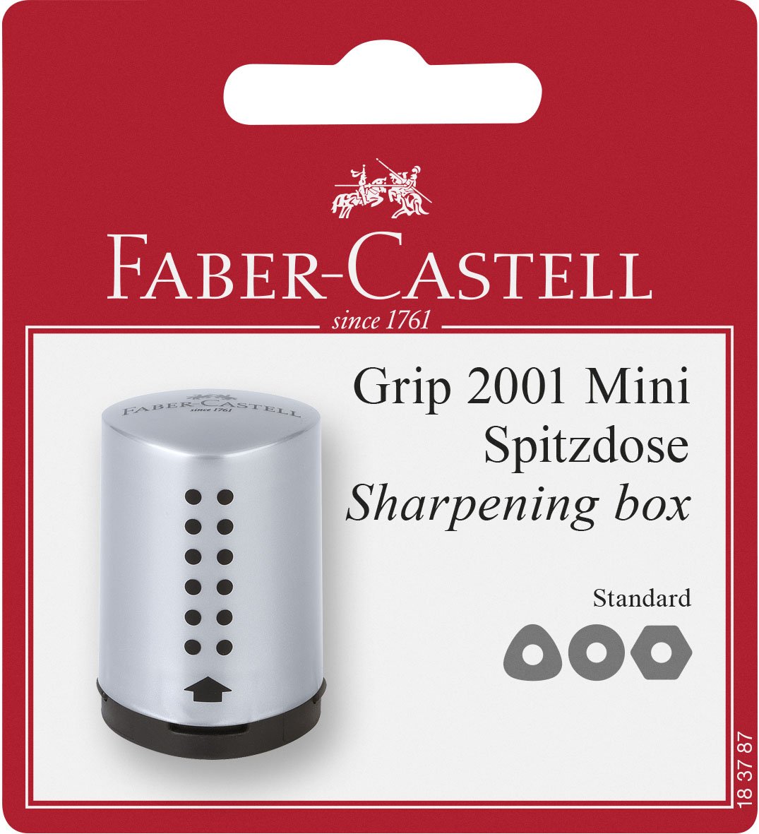 Faber-Castell Grip 2001 Mini 183787 Single Sharpener Silver 1 pcs
