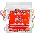 Neon Non-Latex 100 counts Intraoral Elastic Bands Orthodontic Elastics Dental Rubber Bands Made in US Heavy 1/4'', Neon