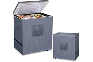 HI···YOUR COVER Chest Freezer Cover Deep Freezer Covers for Outside 7.0 Cubic Feet Freezer，Top with Zipper to Open Noise Reduction (Grey, 28"W×22"D×34"H)