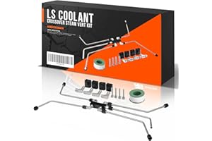 ROGIERRA LS Coolant Crossover Steam Vent Kit with AN4 Fuel Brake Line - Complete 4 Corner Steam Port Kit Compatible with LS1, LS2, LS3, LS6, LS7, LS9, LSX Engines (6.0, 5.3).