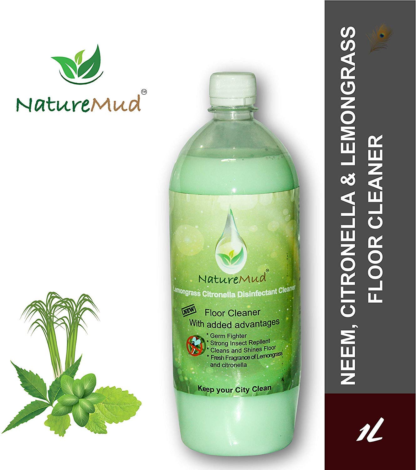 Naturemud Lemongrass Citronella Disinfectant Floor Cleaner 1 L