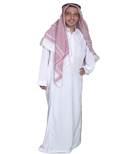 Egypt Bazar Dreiteiliges Araber Scheich Kostüm Scheichkostüm, Karnevalskostüm - Faschingskostüm-Größe: L, (52-54) weiss